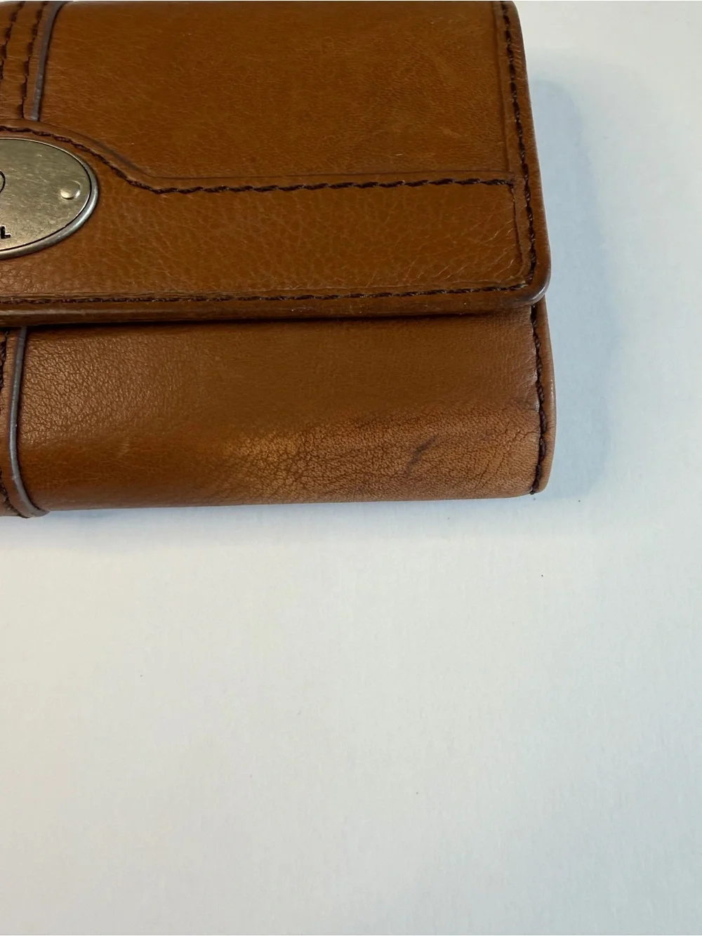 Fossil Tan Leather Keyhole Clasp Wallet